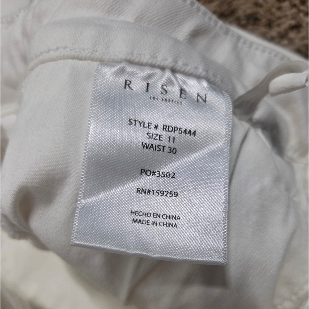Risen Jeans White High Rise Wide Leg Denim Pants Womens Size 11 30 RDP5444 - Picture 6 of 8